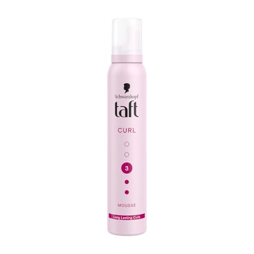 Image of TAFT Schwarzkopf Curl Hold 3 Hair Mousse, For Long Lasting Curls, Weather-Proof Formula With No Stickiness, Heat Protection And Shine, Silicone Free, Lightweight Styler To Controls Frizz, 200Ml