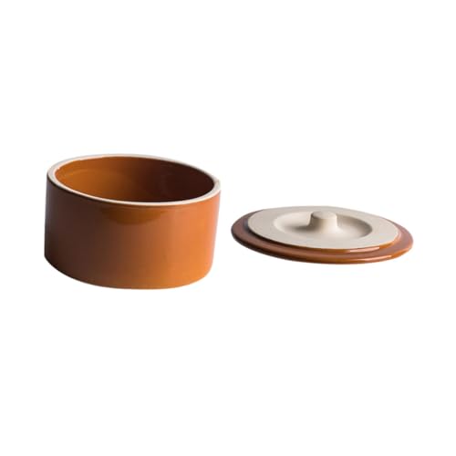 LEDMOMO 陶器製蒸し器用スチューボウル 蓋付き 耐熱性 食器 キッチン レストラン キャンプ用 卵 スープ デザート調理 盛り付け適用