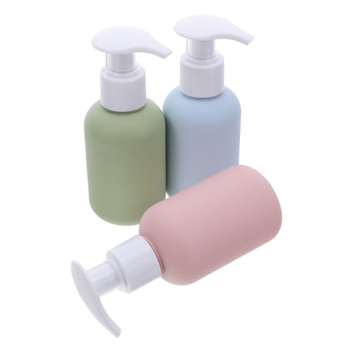 SMASOLO Botellas de Viaje 100 Ml Bomba a Prueba de Fugas Juego de 3 Envases Macarrón para Loción Champú y Gel de Ducha Plástico Reutilizable Compacto y Portátil para Viajes