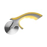 Didiseaon Cortador de Pizza Doméstico con Rueda de Acero Inoxidable y Mango Amarillo Resistente la Oxidación Fácil de Limpiar y Apto para Lavavajillas para Uso Casa y Restaurantes