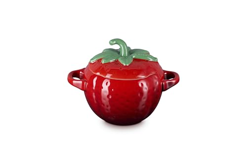 Image of Le Creuset Stoneware Strawberry Mini Cocotte, 19 oz., Cerise