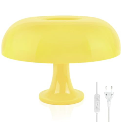 Baladais Pilz Lampe Pilz Lampe Mushroom Lamp Für Raum Ästhetische Moderne Beleuchtung Für Schlafzimmer Kühle Retro Wohnzimmer Dekor (Gelb)