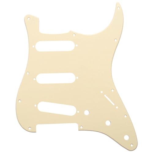 Image of Musiclily SSS 11 Hole Strat Guitar Pickguard for Fender USA /Mexican Made Standard Stratocaster Modern Style, 1Ply Cream