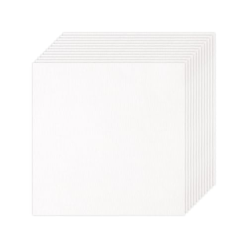 XEmbro 12 PCS Natural Cotton Embroidery Fabric Pre-Cut White Embroidery Cloth Fabric Squares for Embroidery Garment Craft (7.8 x 7.8 Inch)