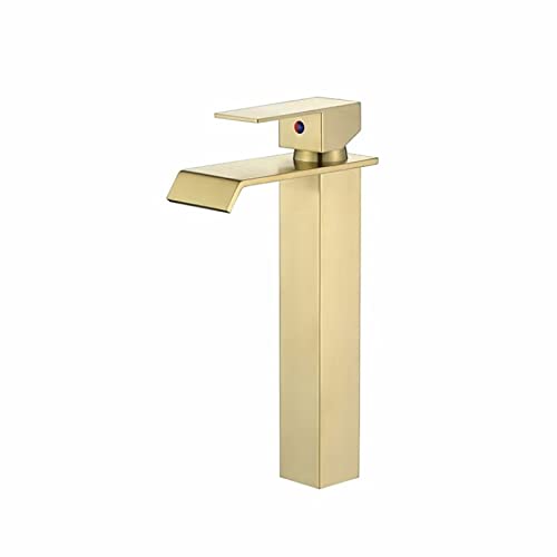 Robinet de salle de bain cascade haut doré pour résoudre le manque d'espace de vasque