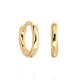 LYGXWJFC Pendientes de aro de Oro: Chapado en Oro de 14 Quilates, único, Elegante, Retro, pequeño y Grueso, Accesorio de joyería para Orejas, Fiesta de cumpleaños, Regalo de graduación para Damas,