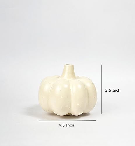 Image of Bliss Hohm Decorative Ceramic Flower Vase for Home Decor and Gifting, Flower Vases for Living Room & Office Decor, Decoration Items, Wall Tabletop showpieces (White Pumpkin)