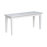 Shaker Style Solid Parawood Kitchen/Dining Bench, 39'W x 14'D x 18'H, Sturdy Seating for Entryway, Living Room, Family Room, or Breakfast Nook, Easy Assembly, Unfinished, Ready to Stain or Paint