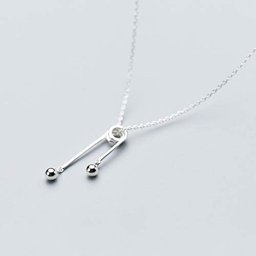 Pendentif boule collier mode femmes argent véritable chaîne ras de cou - 4