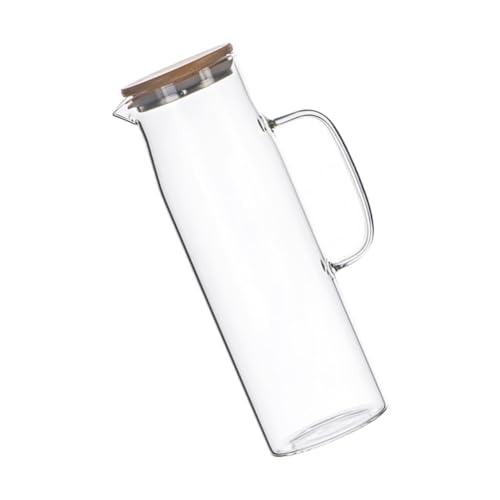 PRETYZOOM Tetera De Cristal De Borosilicato 1,2l Tapa De Bambú Resistente Al Calor Para Jugos y Agua Fría Uso Familiar y Picnic