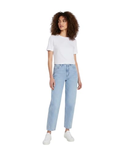 Womens Time and Tru HighRise Barrel Jeans (US Numeric 16 Regular Regular Light Wash)