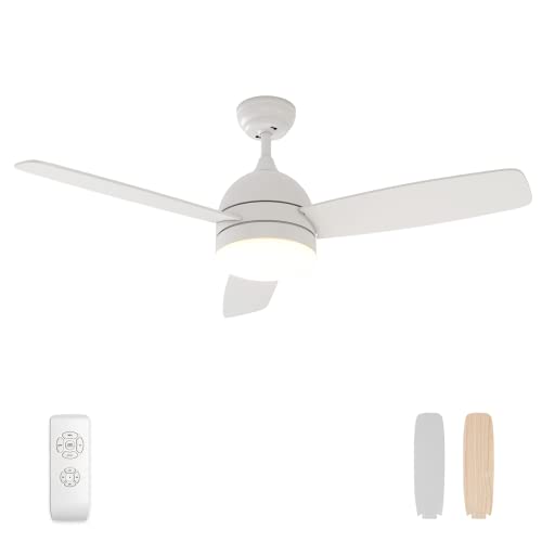 warmiplanet Ceiling Fan with Lights Remote Control, 48-Inch, Pure White, Silent Motor, 3-Blades warmiplanet Ceiling Fan with Lights Remote Control, 48-Inch, Pure White, Silent Motor, 3-Blades