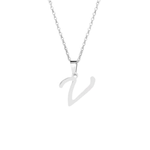 Pendentif colliers femmes alphabet personnalisable en acier tendance