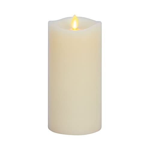Matchless Candle Co. LED-Kerze mit beweglicher Flamme, geschmolzen, glatte Oberfläche, echtes Wachs, Vanille-Honig-Duft, batteriebetrieben, Timer, elfenbeinfarben (3,5" x 7,5") Cover