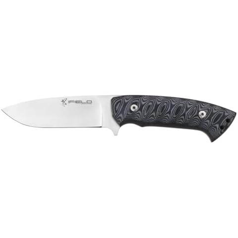 iFIELD Survival Knife Workout EL29115, 4.3 inch MOVA Blade, Black Micarta Handle, with Nylon Tactical Sheath, Camping Tool for Fishing, Hunting, Sport Activity. Cover