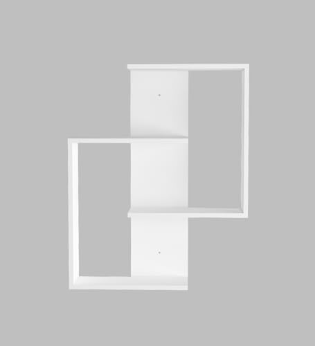 Image of ALEN Multipurpose Modular Wall Racks /Shelves /Organiser /Decor Particle Board Wall Shelf (Number of Shelves - 4, White)