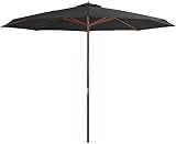 ガードレール Patio Umbrellas Terrace UV Protection Umbrellas, Outdoor Parasols with Wood Poles Anthr