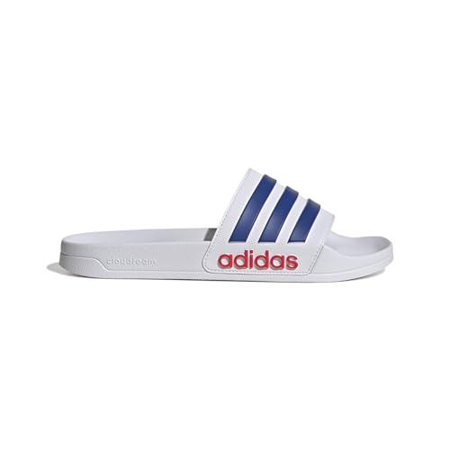 adidas Unisex Adilette Shower Slides, ftwr white/team royal blue/pure ruby, 42 EU – Ansicht 3