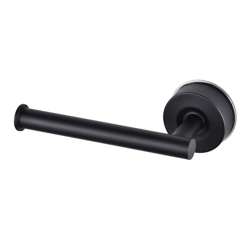 YOHOM Saugnapf Toilettenpapierhalter ohne Bohren, wc Papier Halterung Edelstahl Schwarz Klopapierhalter, 1 Stück, Badaccessoires für Badezimmer & Küche