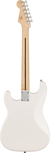squire sonic stratocaster ht electric guitar arctic white maple fingerboard white pickguard