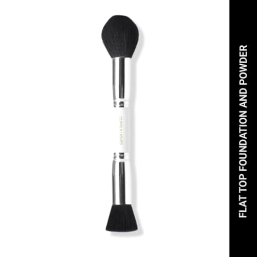 Image of Cuffs N Lashes Dual Makeup Brush | 2-in-1 Flat Top Foundation &Powder Brush 01 | Seamless Blending for Liquid Cream &Powder | Soft Premium Bristles | Travel Friendly Professional Face Brush