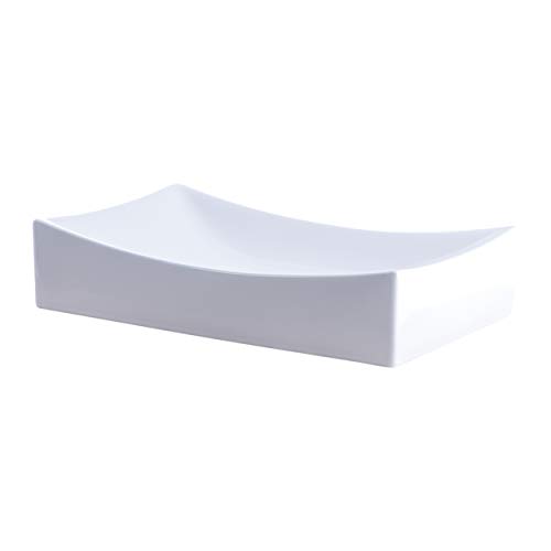 Novatto Np-01141 Ceramic Above Counter Rectangular Bathroom Sink, 21.75'' L X 13.75'' W X 3.5'' H, Glossy White #TOP2