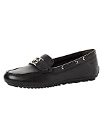 Tamaris Damen Moccassin flach Leder, schwarz, 38 EU
