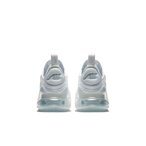 Nike Nike Big Kids' Air Max 270 Shoes, White/White-Metallic Silver, 7Y