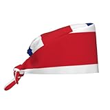 WZYWHJ Reinigungskappe mit Flagge von Costa Rica, Kochmütze für Damen und Herren, verstellbar, atmungsaktiv, Schwarz, Einheitsgröße