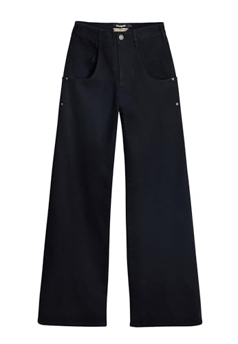 Desigual Woman Denim Long Trouser Jeans, Negro, XS para Mujer