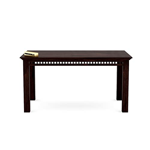 Image of Solid Sheesham Wood 6 Seater Dining Table Set with Cushioned Chairs for Dining Room | Living Room | Home & Office | Hotels Restaurant & Cafe (6 Seater, C-Walnut)