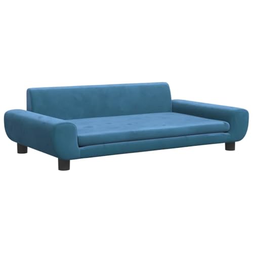 vidaXL Hundebett, Hundekissen mit weicher Polsterung, Hundesofa Hundecouch für kleine Hunde Haustiere, Haustierbett Katzenbett, Blau Samt