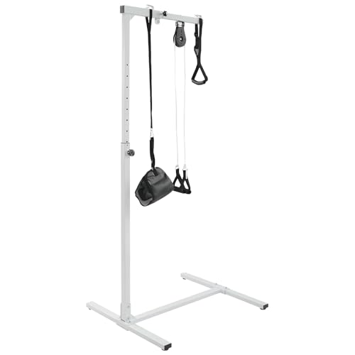 TECKZOON Unabhängiger Aufrichthilfe für Senioren, 130-175CM höhenverstellbar Bettlift mit Multifunktional Trapezgriff, Riemenscheiben und Riemen, Stabiler Bettaufrichter, Aufrichthilfe bis 100 kg