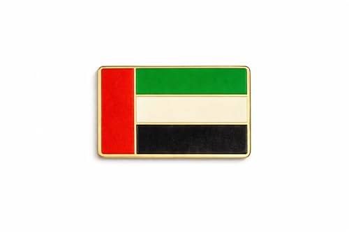 UAE Tricolor Flag Badge| UAE National Day| Magnetic Pin Badges | Qquick stick and secure