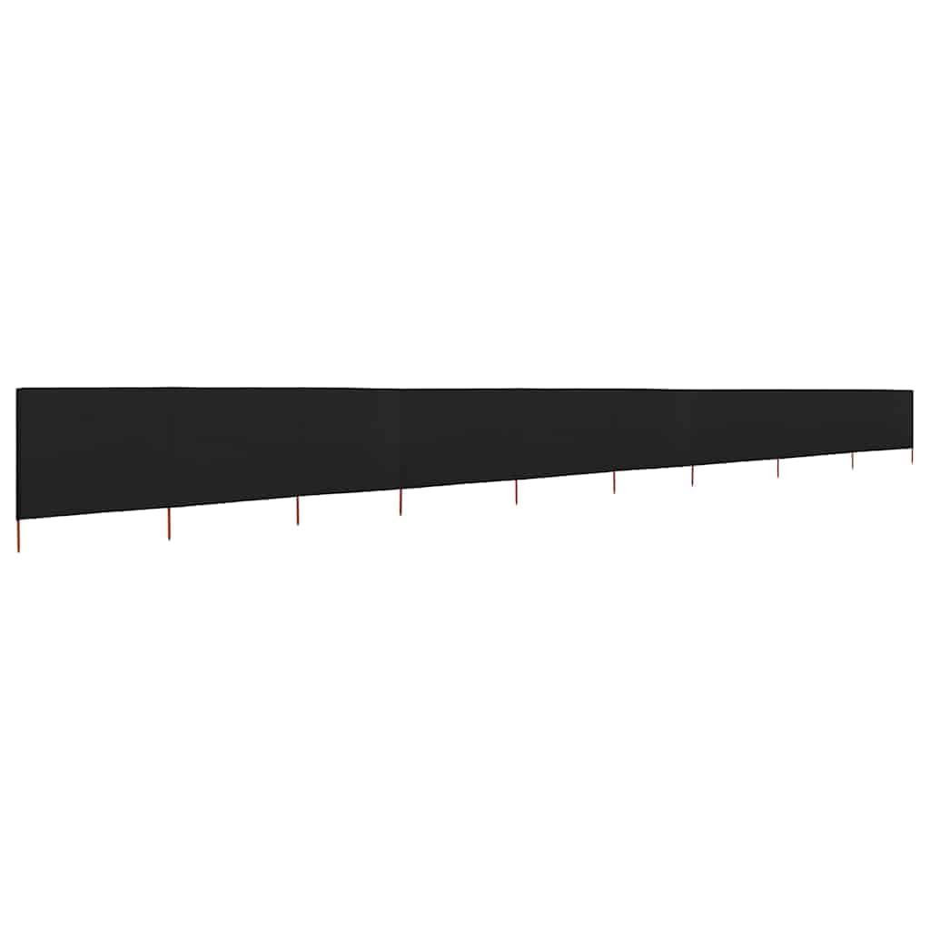 Frangivento 9 Pezzi in Tessuto Non Tessuto e Legno, Nero, 1200x160 cm
