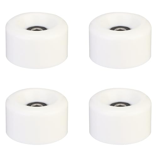 Roues de patins à roulettes en PU blanc pour l'extérieur avec roulements lot de 4