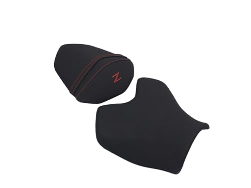Housse de selle Kawasaki Z750 Z1000 2007-2012 noire avec coutures rouges