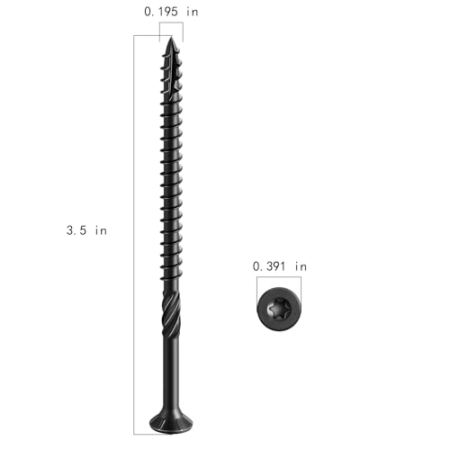 Image of Wensilon #10 * 3-1 /2 inch Black Deck Screws, (117pcs) 2 lbs.Exterior Wood Screws, Rust Resistant epoxy Coated, Bronze, T25 Star Bit