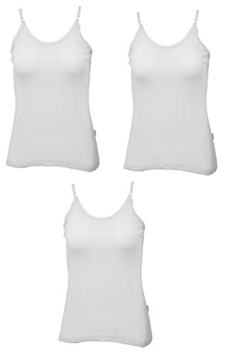 Image of SMV Women's | Girl's Slip | 100% Cotton Adjustable Strap - (White, Black, Skin Colour) (Pack of 3)