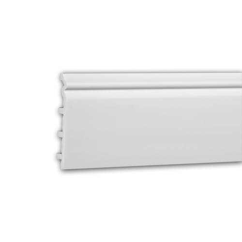 Zócalo Profhome 653110 Rodapié Perfil de estuco Moldura decorativa estilo Neorrenacimiento blanco 2 m
