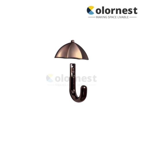 Image of 1 Pc Metal Hooks for Wall - Heavy Duty Umbrella Design Wall Hooks for Hanging | Towel, Clothes Hanger for Bathroom, Kitchen & Entryway | Rose Gold