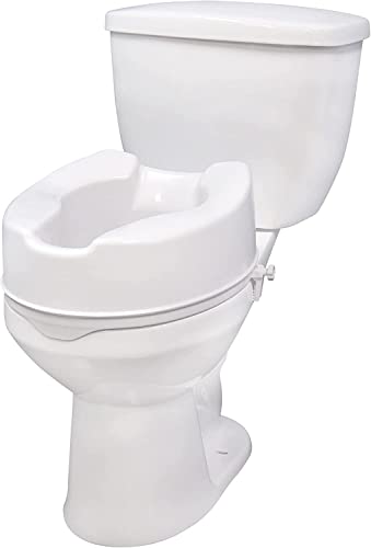 Image of Commode Raiser 4 Inch For Oval Shaped | Comfortable, Lightweight Portable Commode Seat Raiser | Commode Elevator For Handicap, Knee Patients, Old Senior Citizen (4 Inches Without Lid)