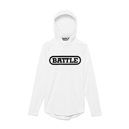 Battle Sports Light Action Face Mask Workout Hoodie - Raglan Cut Sleeveless Hoodie for Adults & Youth