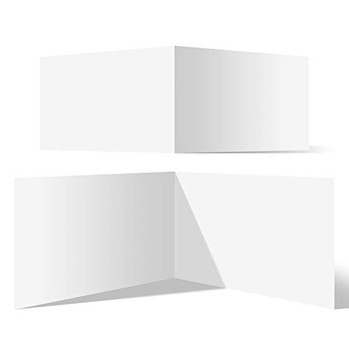 100 Blanko Klappkarten quer DIN A6 148 x 105 mm Bilderdruckpapier matt 300 g/qm Set Papier wählbar Cover