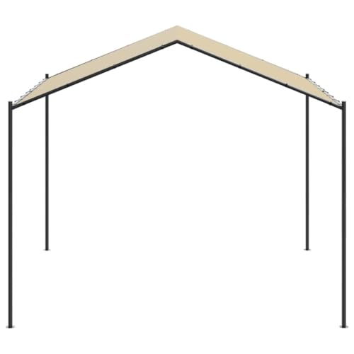 Gazebo pliant haut de gamme en acier beige 3x3 m - 5
