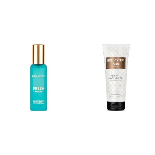 Image of Bella Vita Luxury FRESH Unisex Eau De Toilette OUD WHITE Perfume Body Lotion for Nourishing Hydrating Soft SuppleHealthy Skin with Argan Oil and Shea Butter 200 Ml