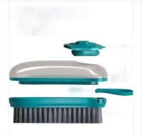 RAVIRANDAL 3 in 1 Multifunctional Washing Brush - Silicone & PBT Material - White - Automatic Liquid Adding - Soft Hair Laundry & Dishwashing Brush - Includes PBT Bristles, Sponge & Emery Brush Heads 2