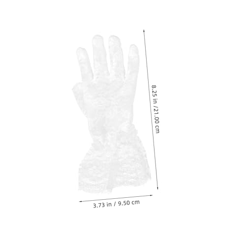 VALICLUD 2pcs Lace Gloves for Flower Elegant Wedding Gloves Soft and Comfortable Party Accessories for Aged for Weddings and Special Occasions3