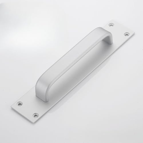 BAIRNOX 引き戸 取っ手 引き戸開閉補助 引き手 アルミニウム合金製 ドアハンドル 両面テープ式 補助ハンドル 楽ちん引手 便利グッズ 窓 網戸 引き出し 浴室 戸棚 ドア用 2個入り (ネジで固定する,シルバー)