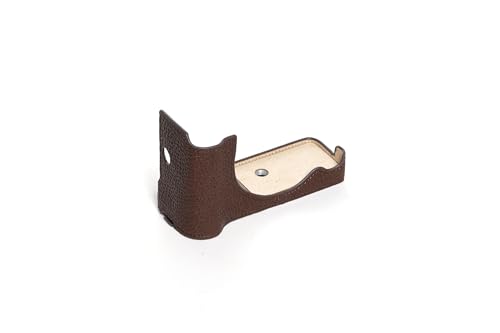 Demi-étui fait main en cuir pour Canon EOS R50 protection luxe café